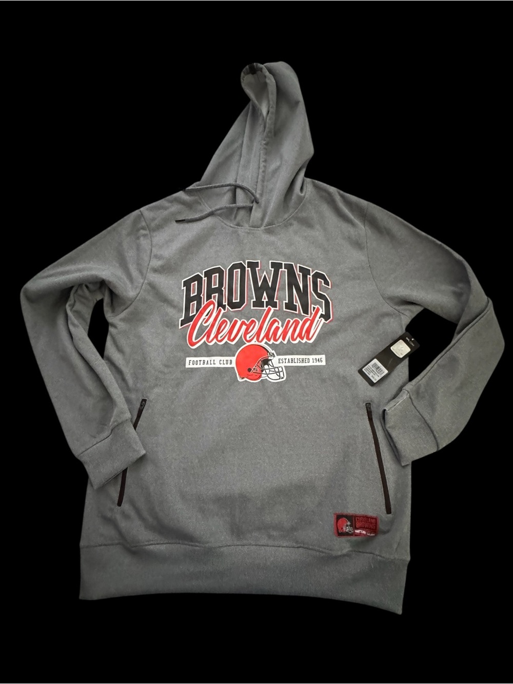 New men’s NFL Cleveland Browns Gray hoodie large